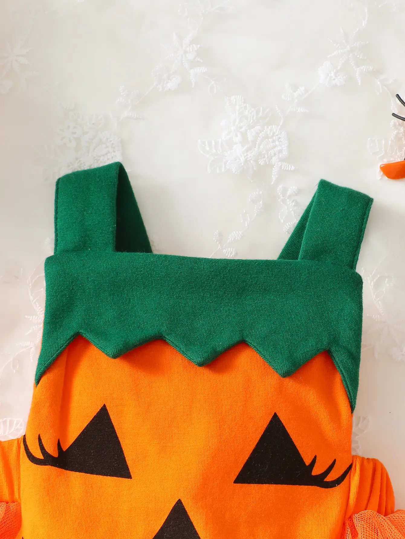 Baby Girl Cute And Sweet Pumpkin Shaped Patchwork Mesh Dress
