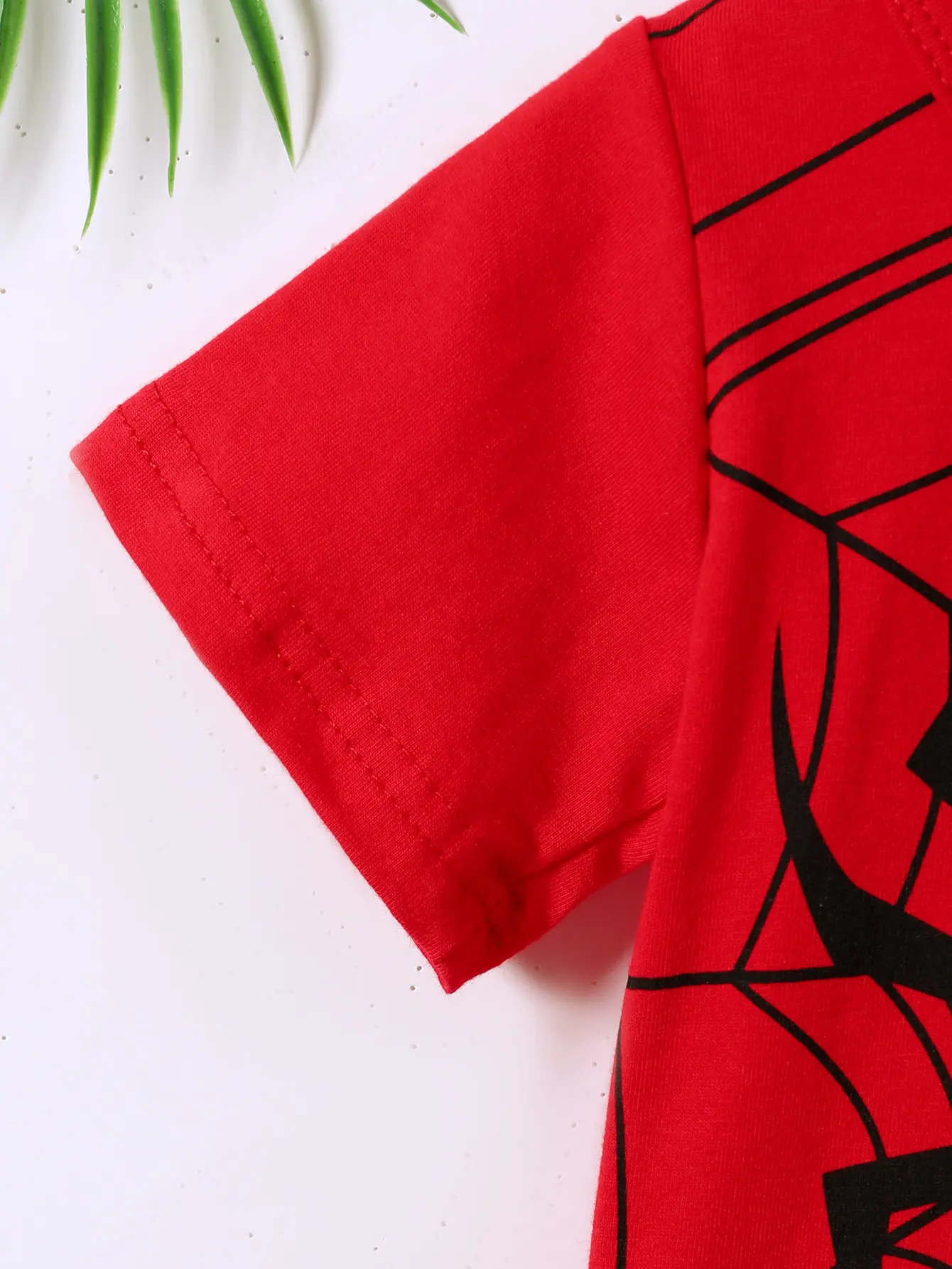 Fashionable Baby Boy Spider Printed Short Sleeve T-Shirt And Shorts Casual Outfit
