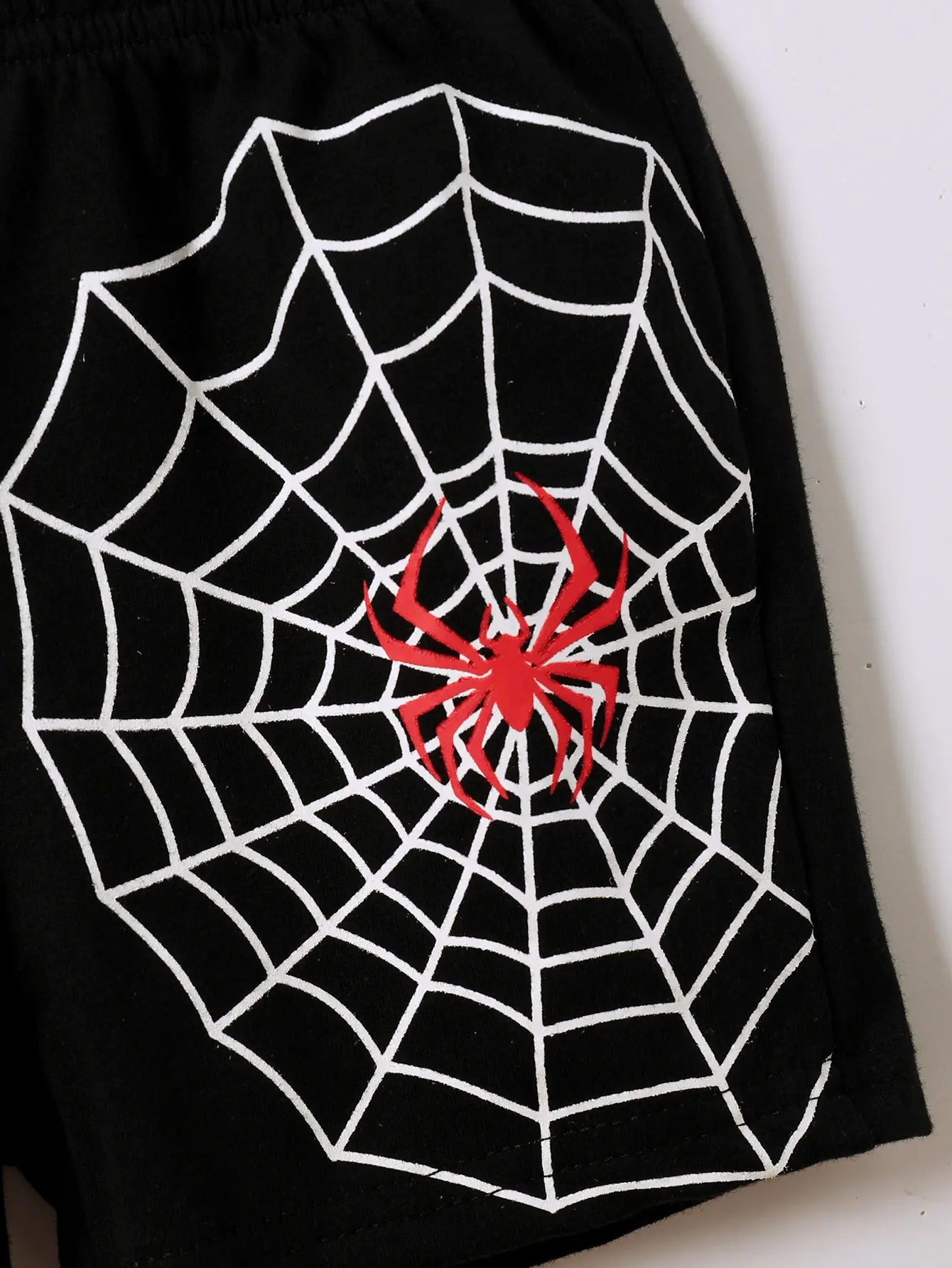 Fashionable Baby Boy Spider Printed Short Sleeve T-Shirt And Shorts Casual Outfit