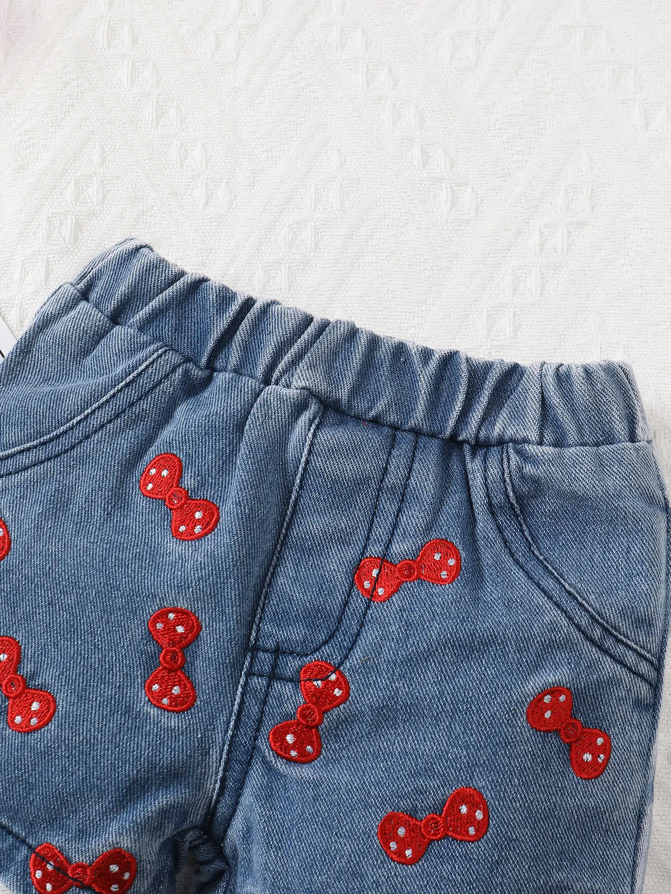 0-2 Year Old Baby Girl Summer Fashion Two-Piece Suspender Top Denim Shorts Set