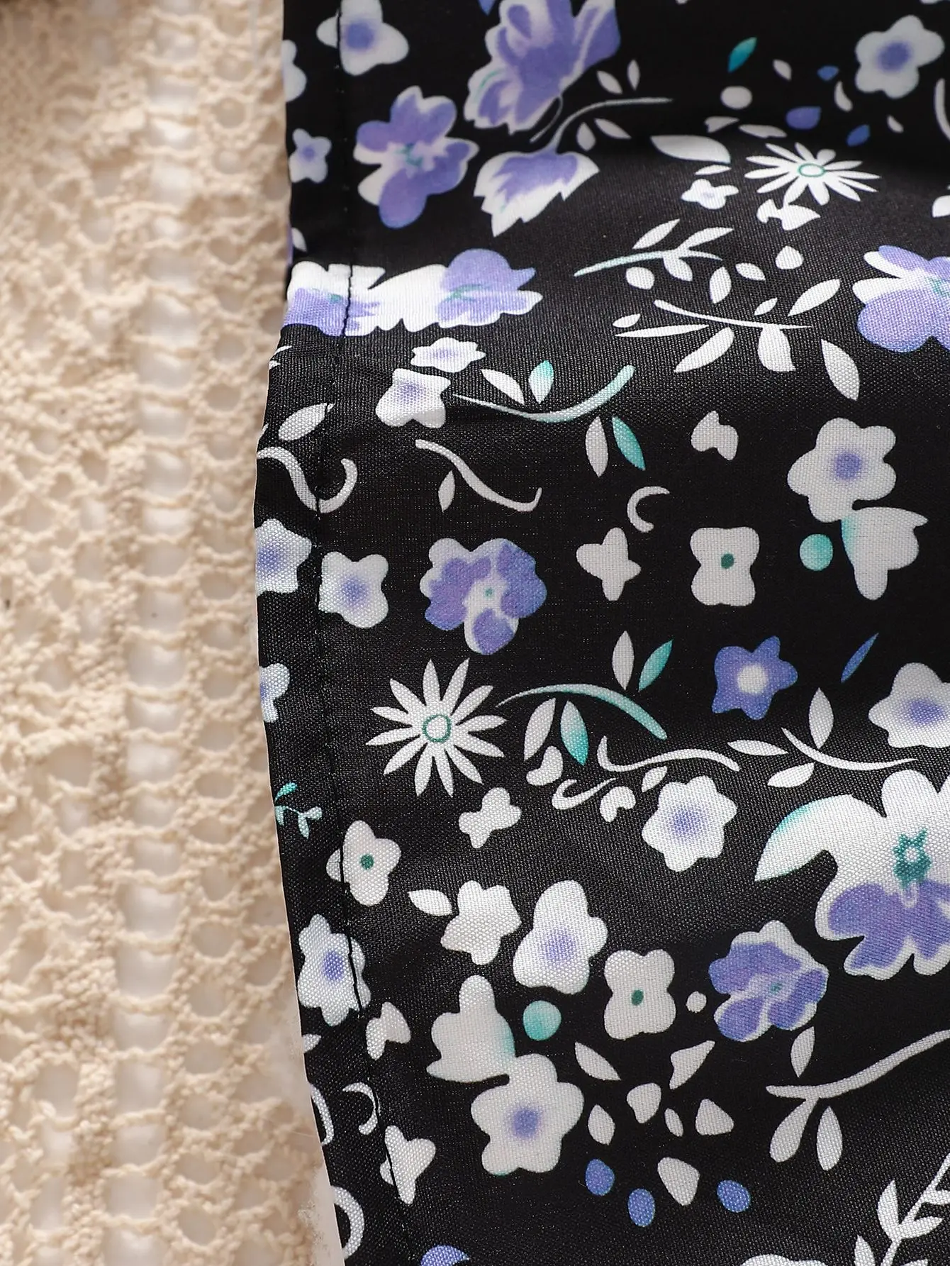 New Baby Girl Long Sleeved Round Neck Casual Simple Flower Print Dress