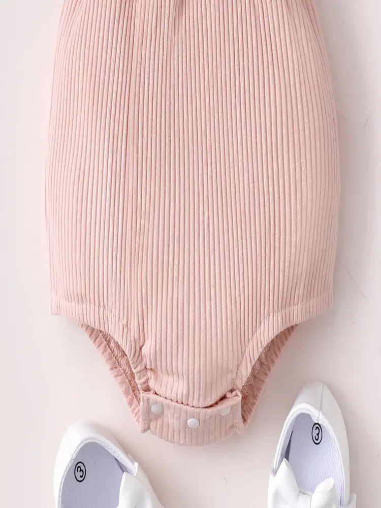 Infant And Toddler Summer Fashionable Pink Camisole Jumpsuit