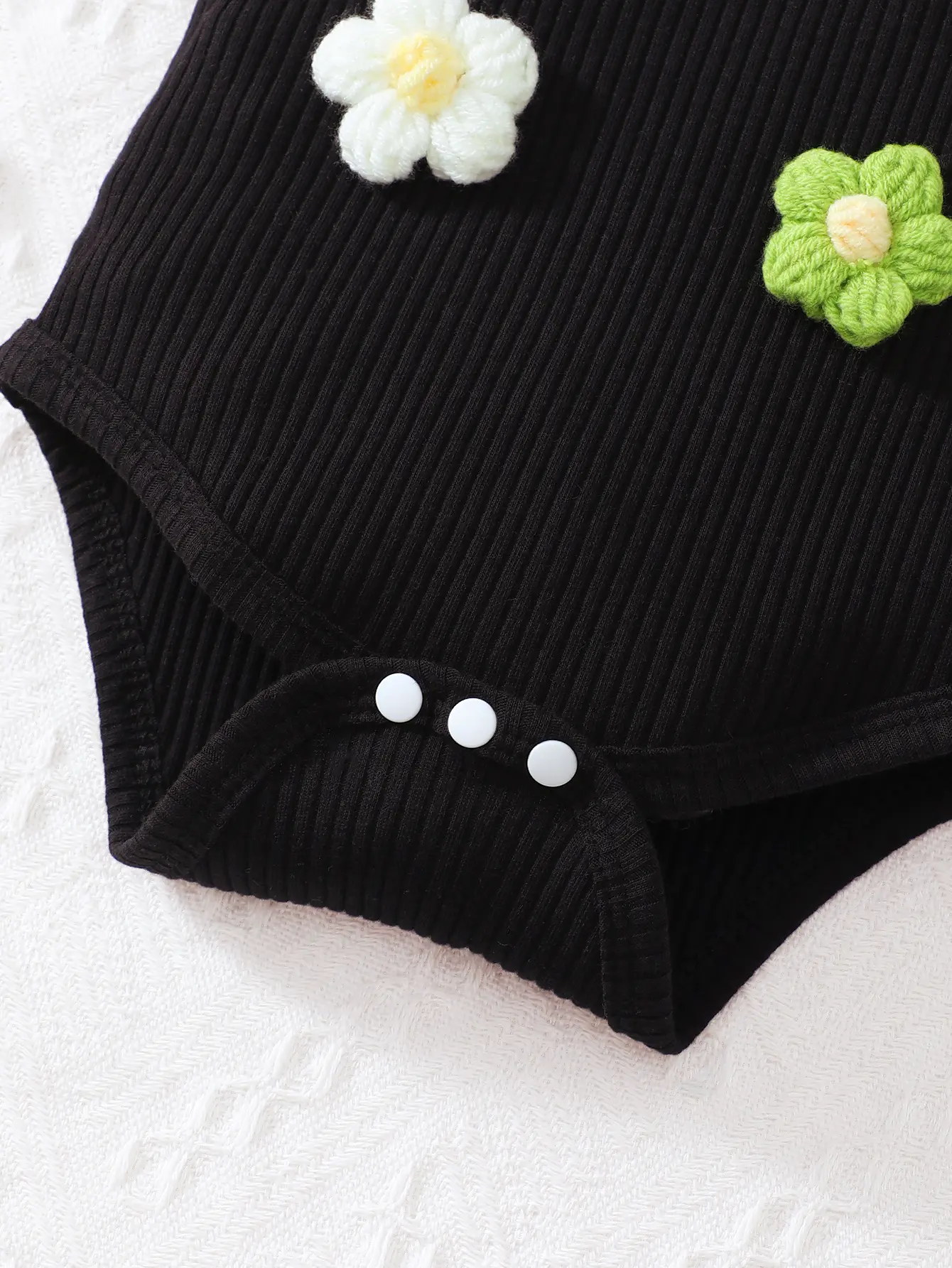Newborn Baby Girls' Summer Fashionable Handmade Dopamine Flower Strap Romper For Vacation