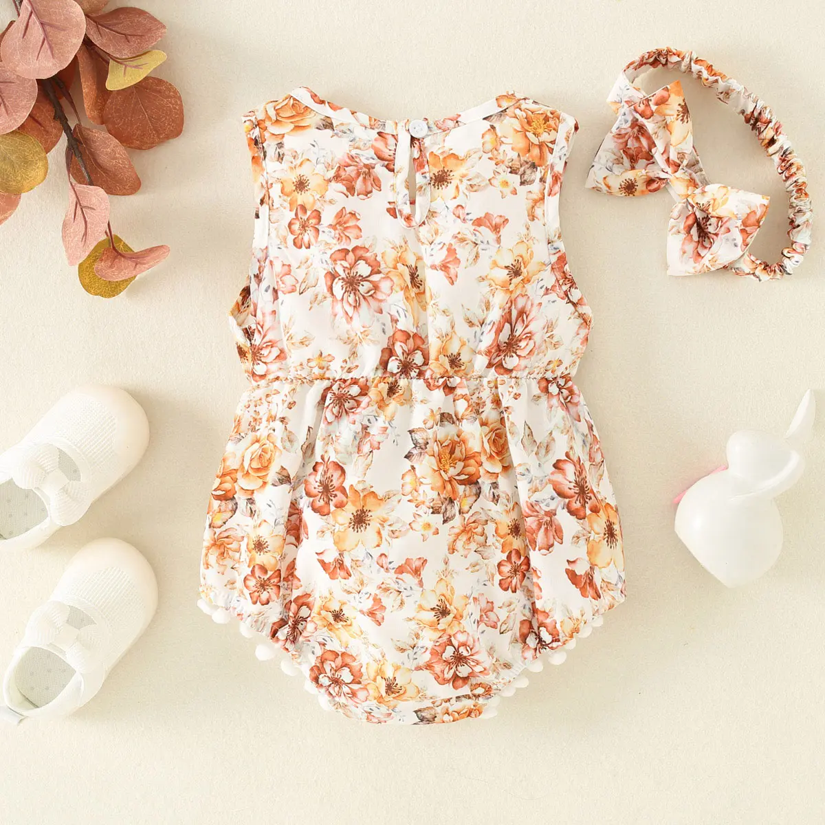 0-2-year-old newborn baby girl sleeveless summer bow fuzz lace triangle harnesses pink and color two colors