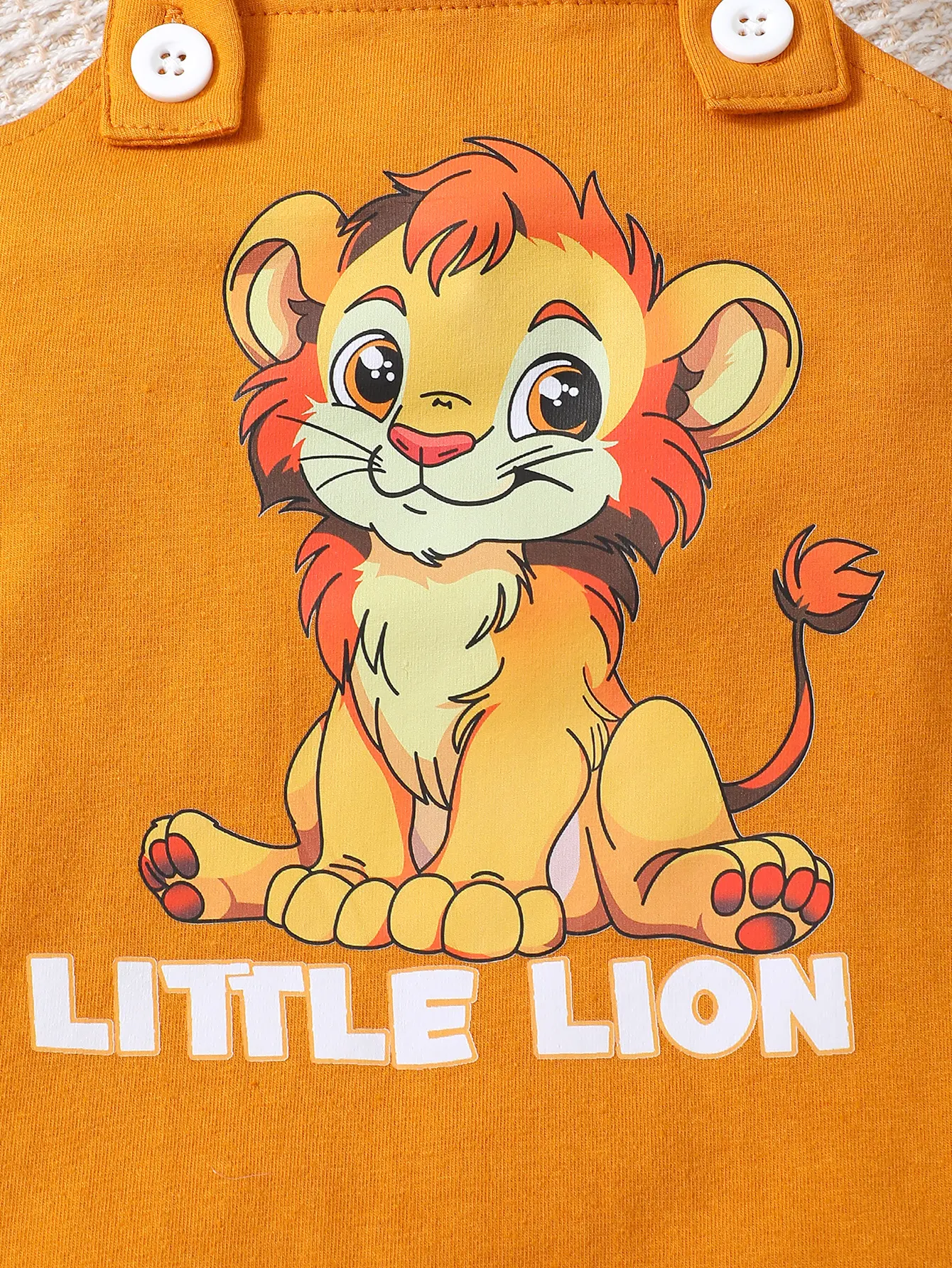 Newborn Baby Boys' Cute Lion Patterned Strap Romper And Hat, Summer