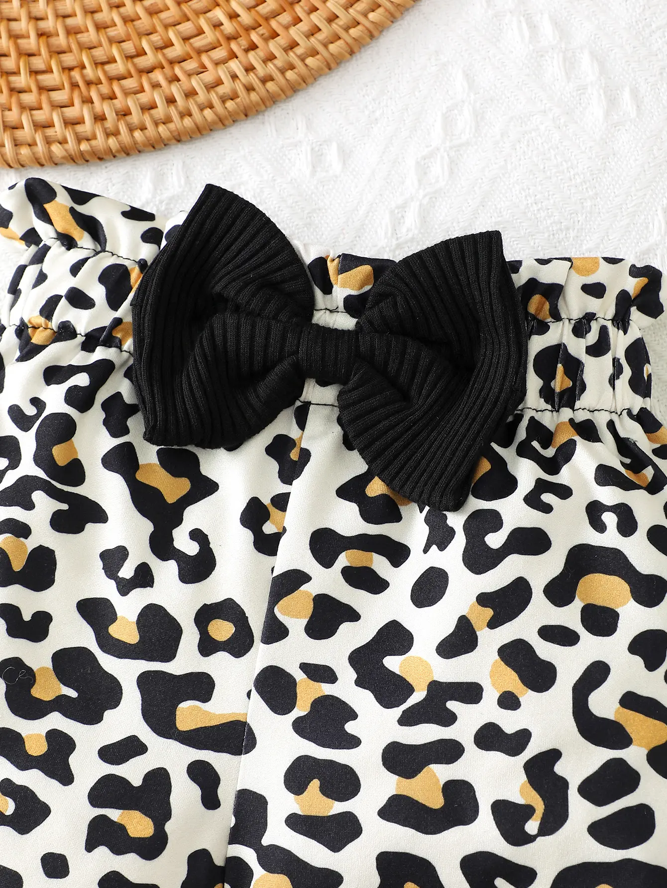 New Newborn Girl Baby Summer Sling Sleeveless Cotton Casual Daily Big Bow Print Baby Clothing Set