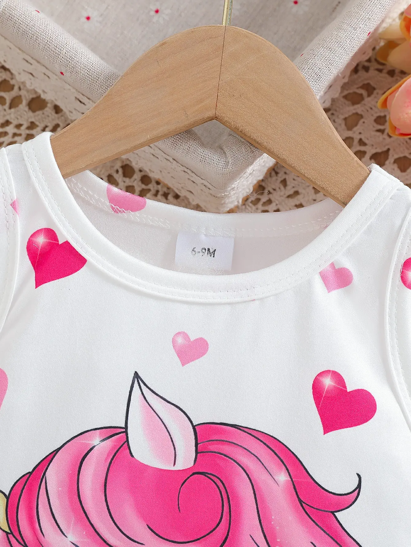 Baby Girl Summer Cute Unicorn Love Positioning Printed Slimming Dress