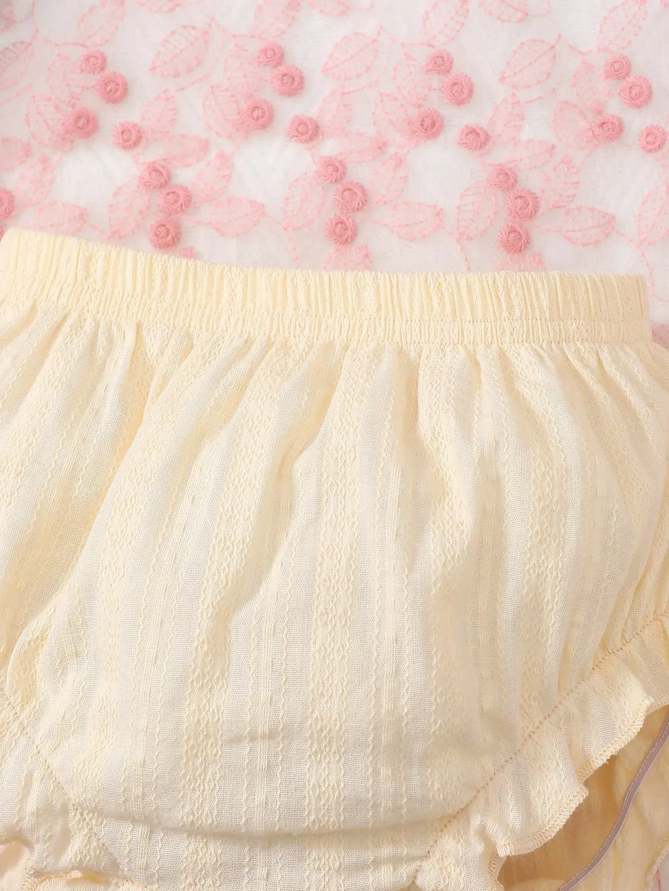 New Baby Girl Solid Color Simple Casual Daily Summer Wear Three Piece Set