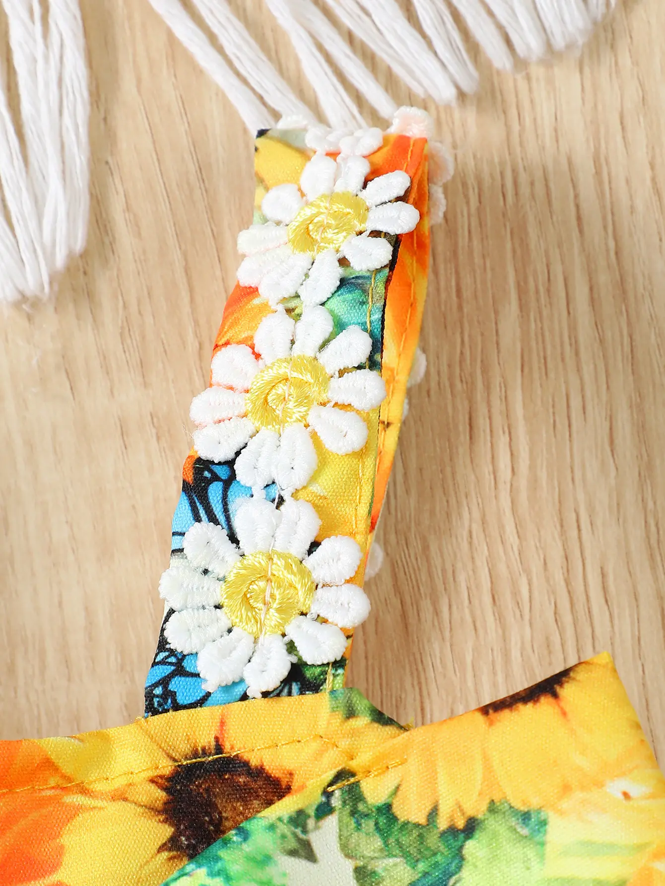 Baby girl summer fashion vacation romantic sunflower flower lace suspender big bow dress