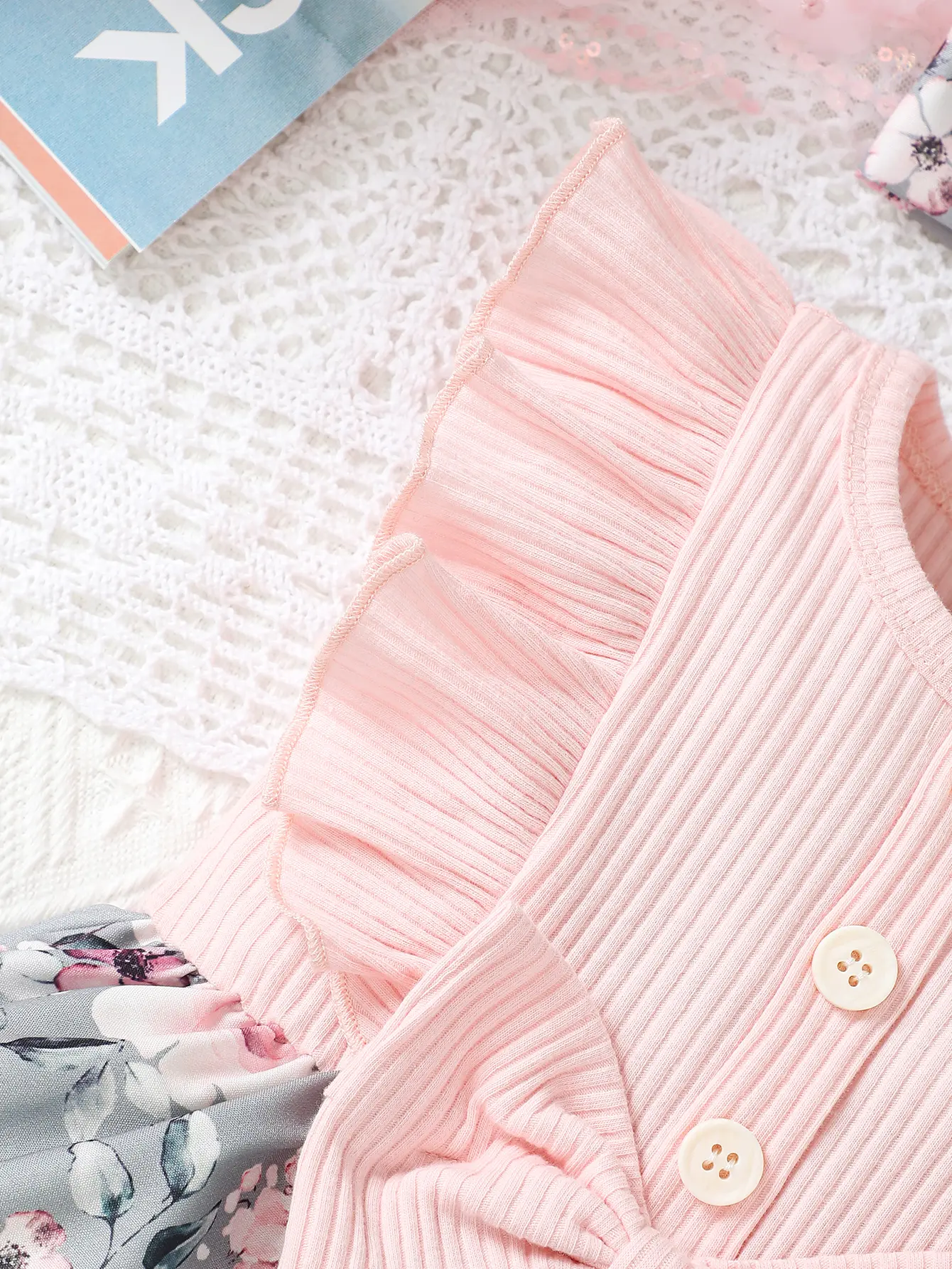 0-2 Year Old Short Sleeved Round Neck Cute Casual Summer Cotton Bow Headscarf Girl Daily Dress Baby Wear