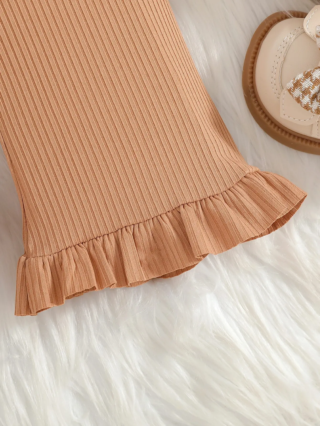 Girl's Spring and Autumn Outing Home Pit Bar Lotus Leaf Edge Horn Pants