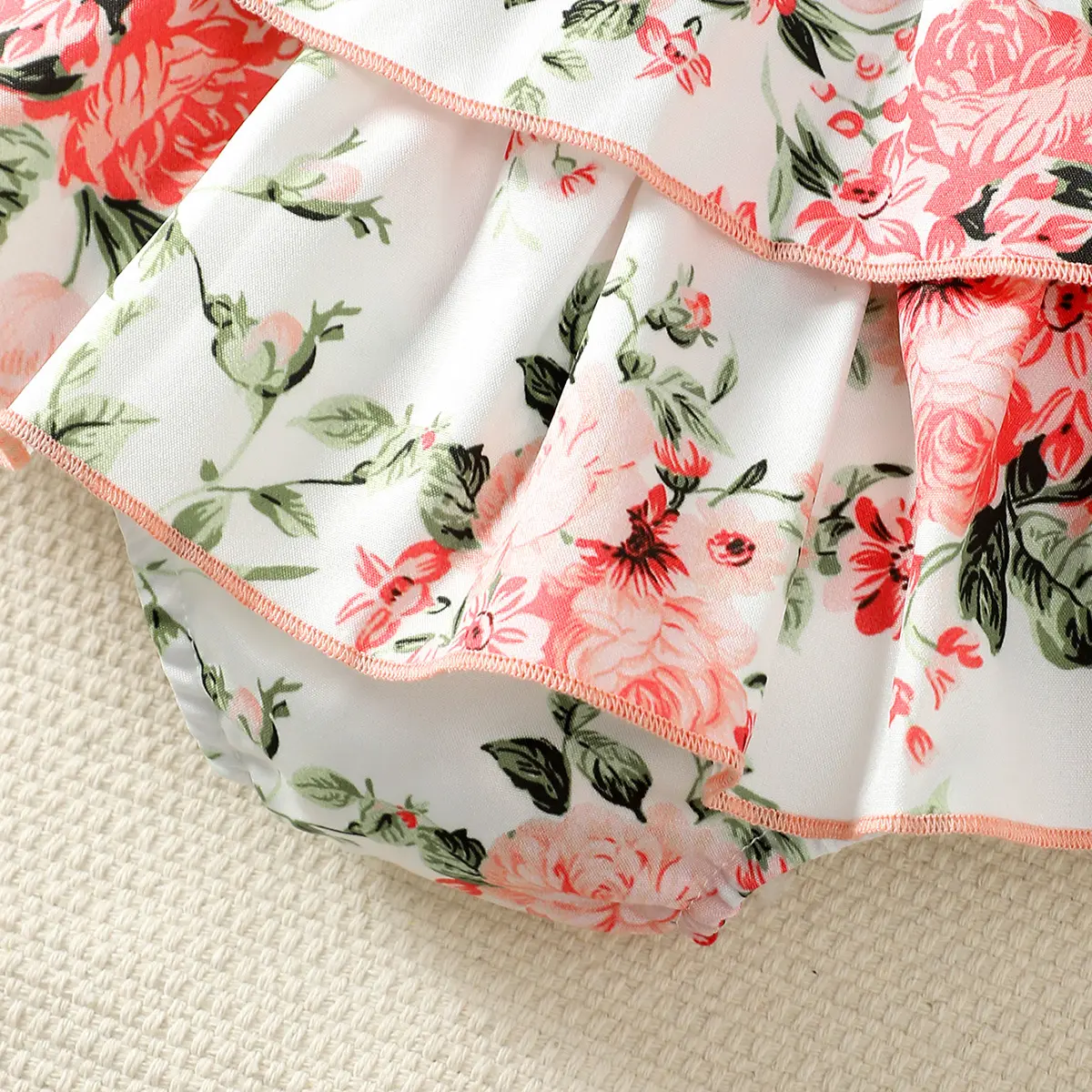 0-2 Year Old Baby Girl Bow Summer Cotton Digital Print, Sleeveless Round Neck,Casual Daily Baby Wear