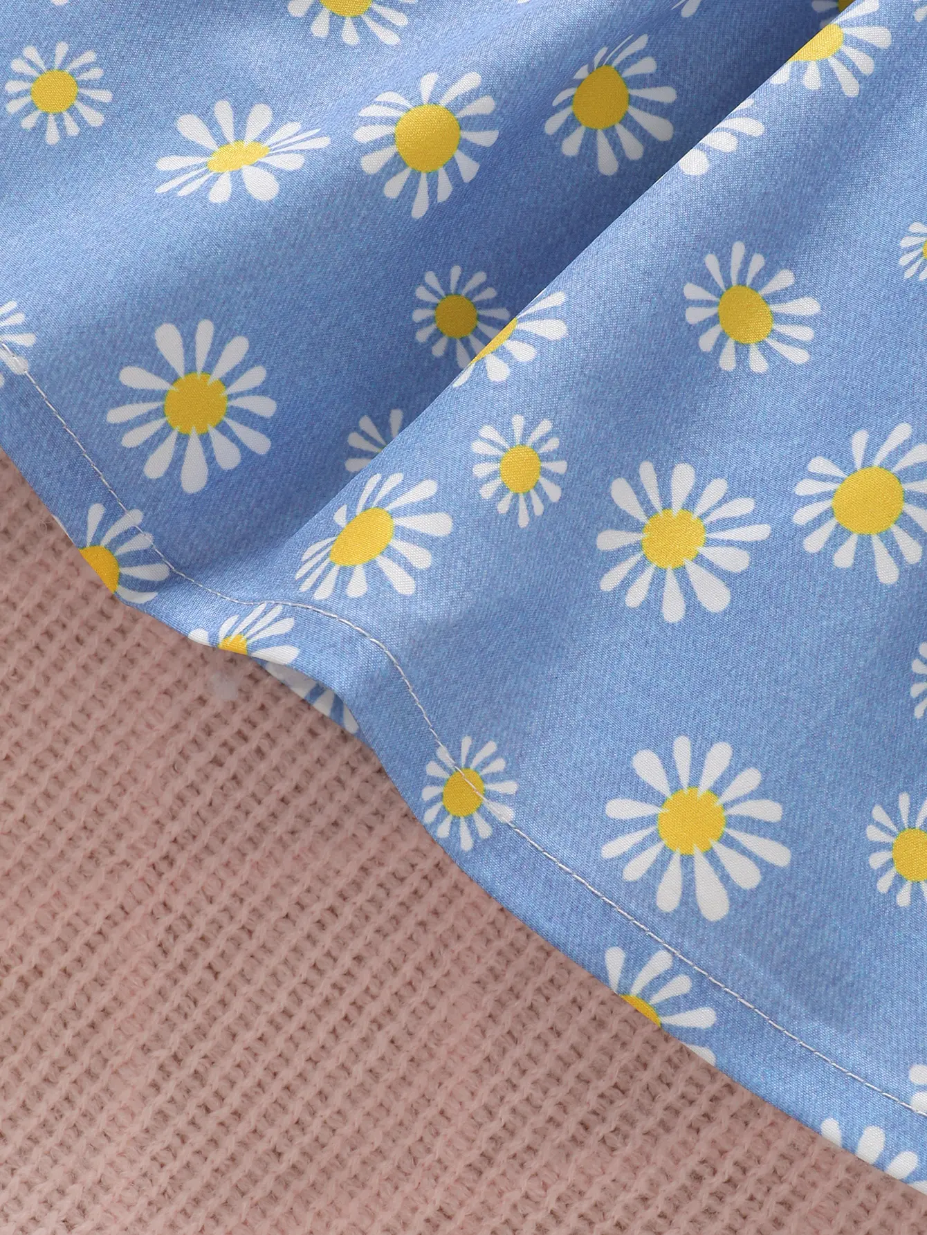 Fashionable Baby Girl Summer Diagonal Shoulder Cute Butterfly Print Sunflower Dress