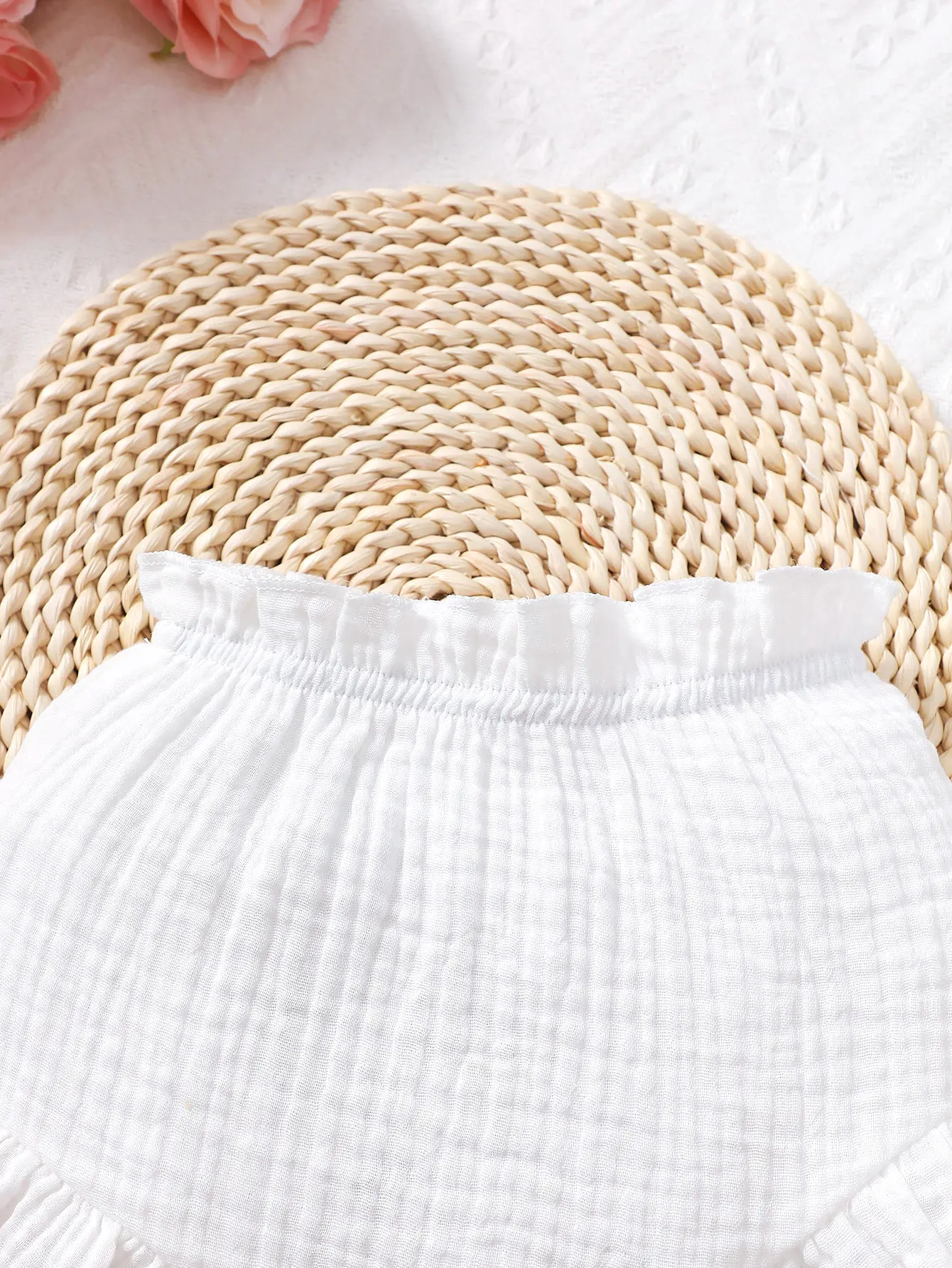 Newborn Baby Girl Dolid Color Simple Combed Cotton Outer Wear Baby Underwear Three Piece Set