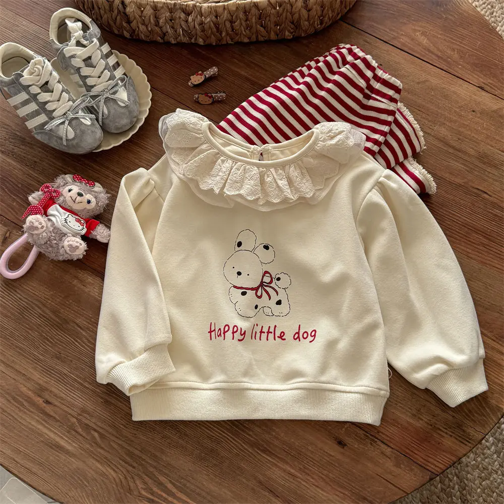 Girls' Striped Hoodie Set with Straight-Leg Pants Two-Piece Children's Outfit for Spring And Autumn Stylish Baby Clothing