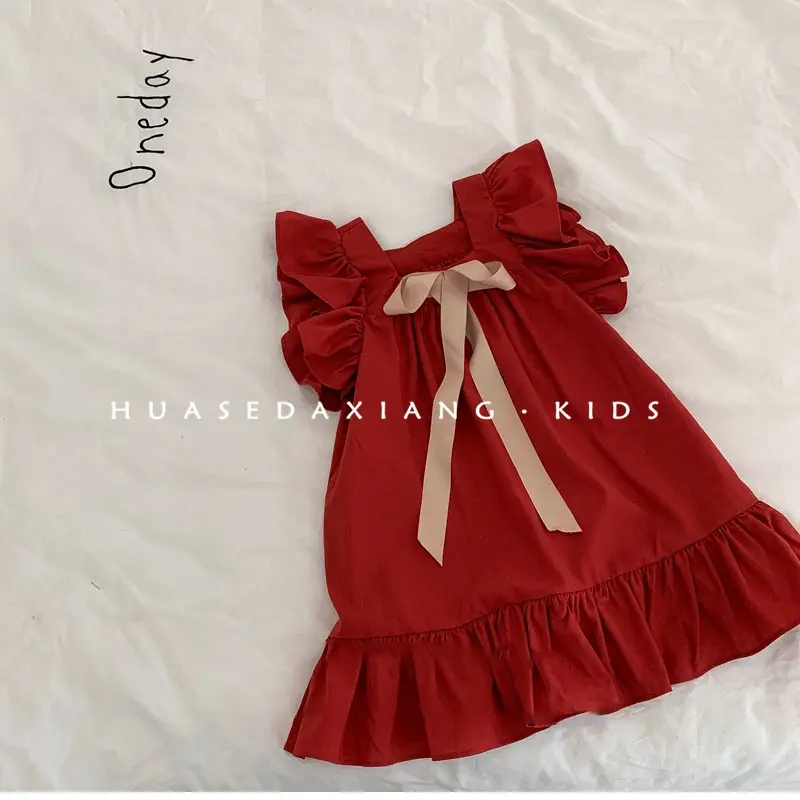 Summer Princess Dress for Girls Bow Detail Baby Kids Children's Clothing Soft Fabric Lightweight Design for Little Girls