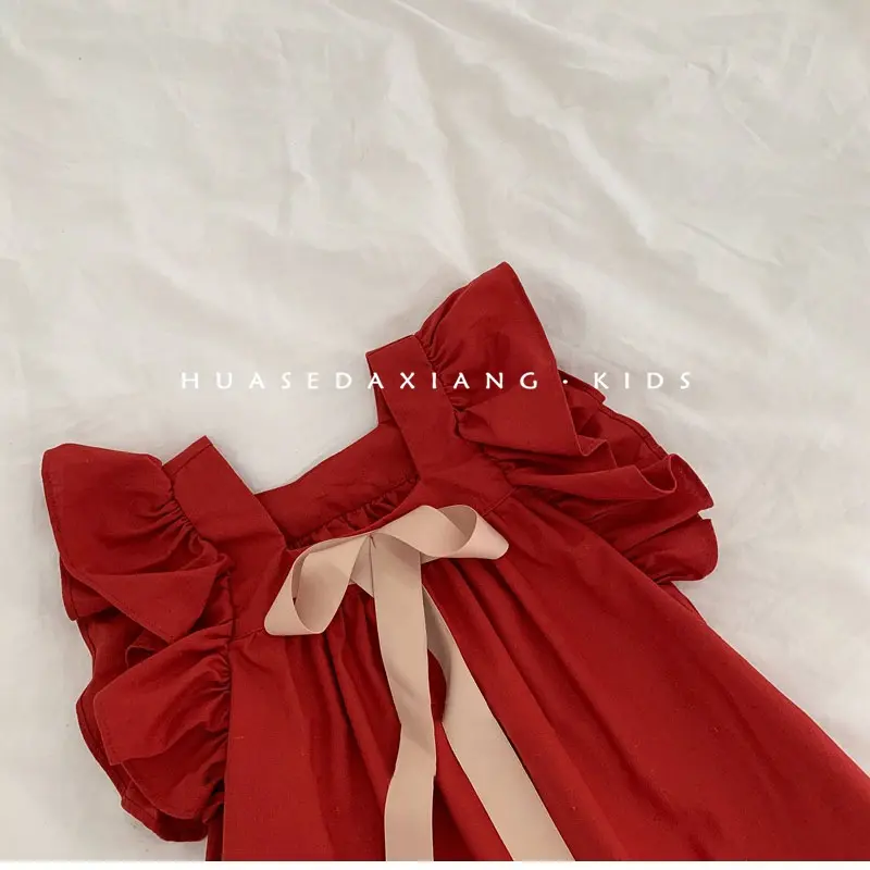 Summer Princess Dress for Girls Bow Detail Baby Kids Children's Clothing Soft Fabric Lightweight Design for Little Girls