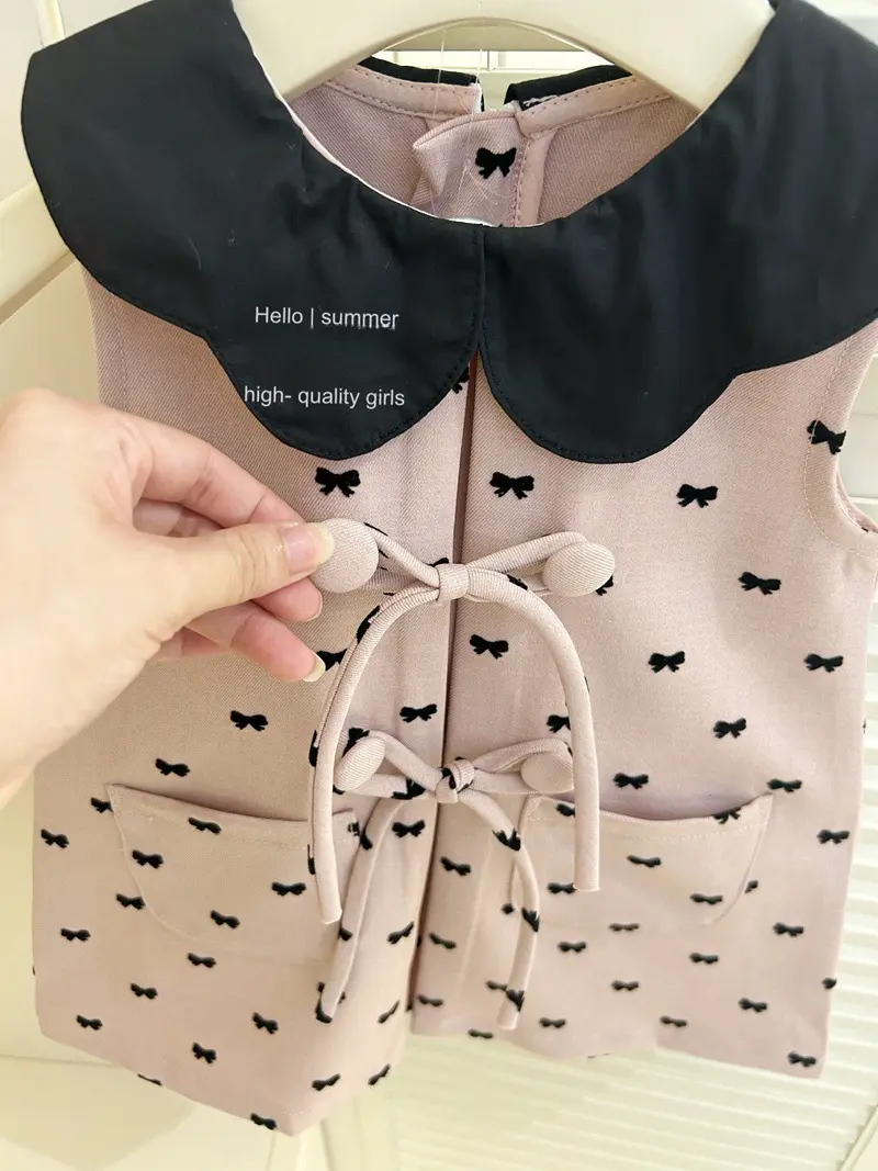 Girl's Doll Sweet Loose Cotton Dress Tank Top Children Infants Kids Baby Summer Bow Sleeveless Dress