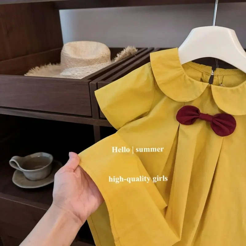 Cute Princess Dress with Bow Tie for Baby Girl Infant Clothing Pink Toddler Girls' Dress Kids' Party Wear Kids