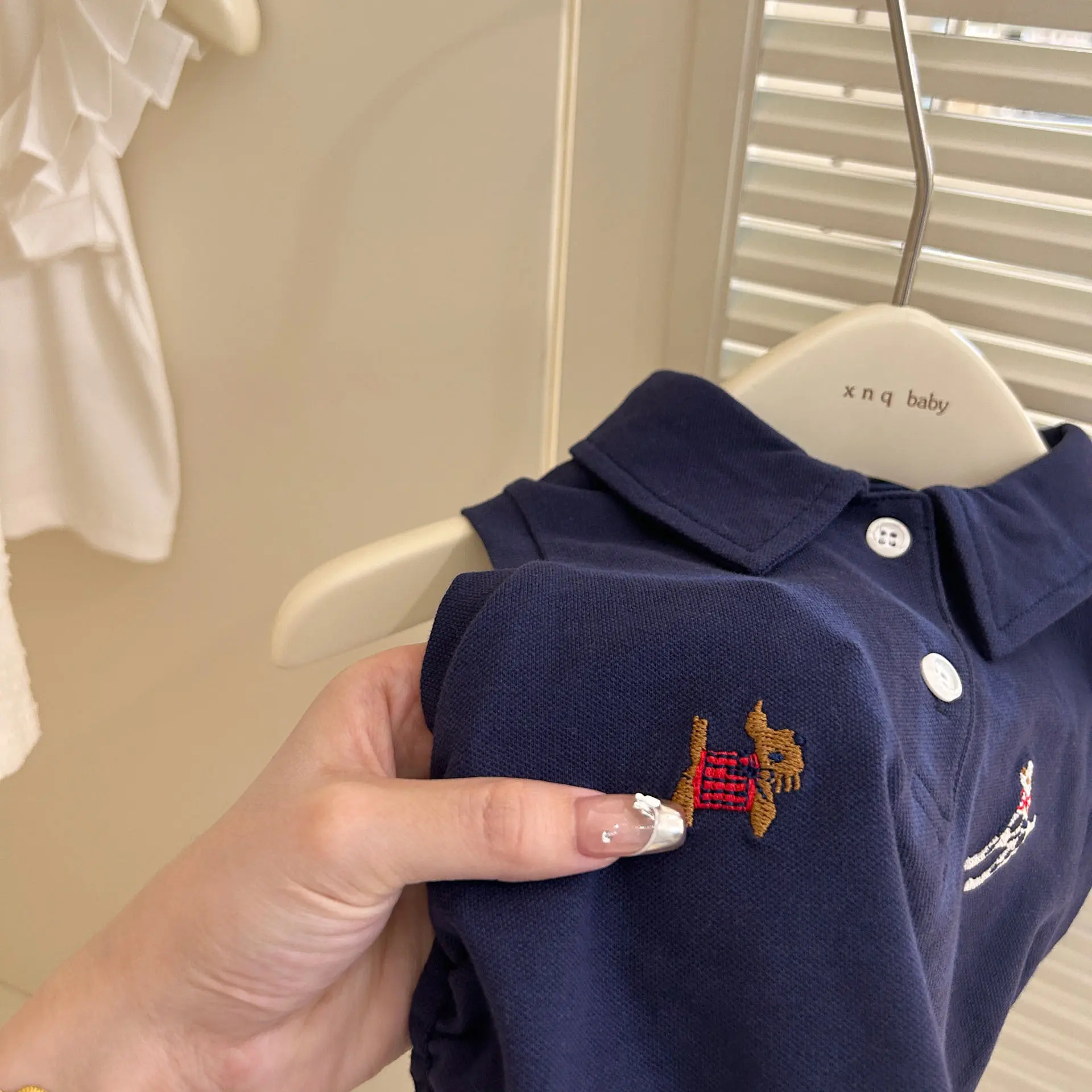 Girls Summer 2-Piece Suit Infant Kids Baby Academy Style Polo Collar Vest Top with Short Skirt Set Children's Clothing