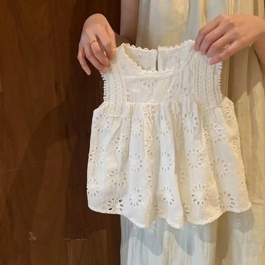 Girls Plaid Fashion Summer Set Baby Vest Pants Two-Piece Outfit Children's Clothing Suit kids