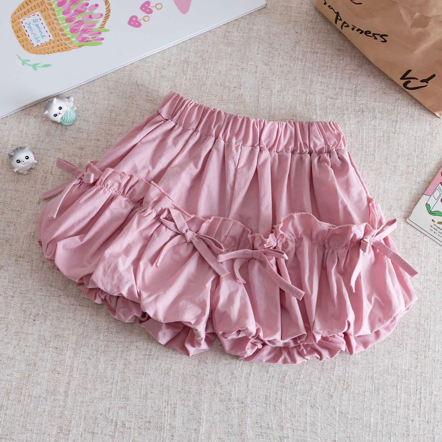 Summer Outfits for Girls - Stylish Bow Vest And Short Skirt with Flower Buds - Children's Clothing Set