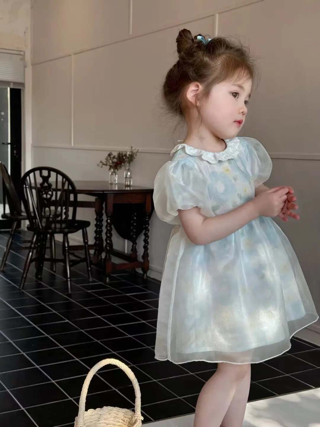 Gir's Sweet Dress Summer Children Infants Kids Baby Mesh Flower Dress