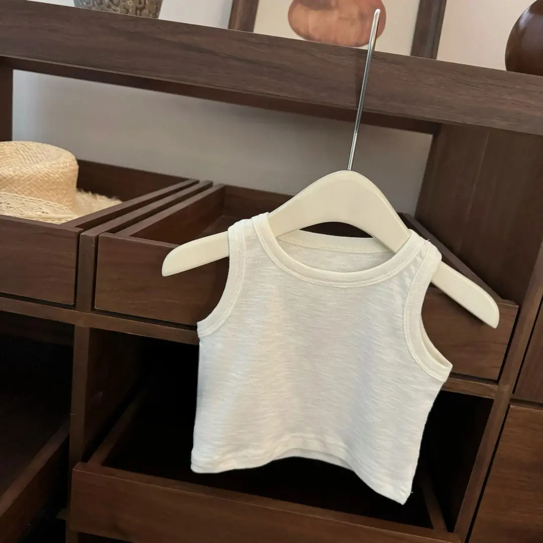Summer Baby Girl Lace Princess Outfit Loose Sleeveless Vest T-Shirt Fashion Color Match Checkered Vest Skirt 2-Piece Set