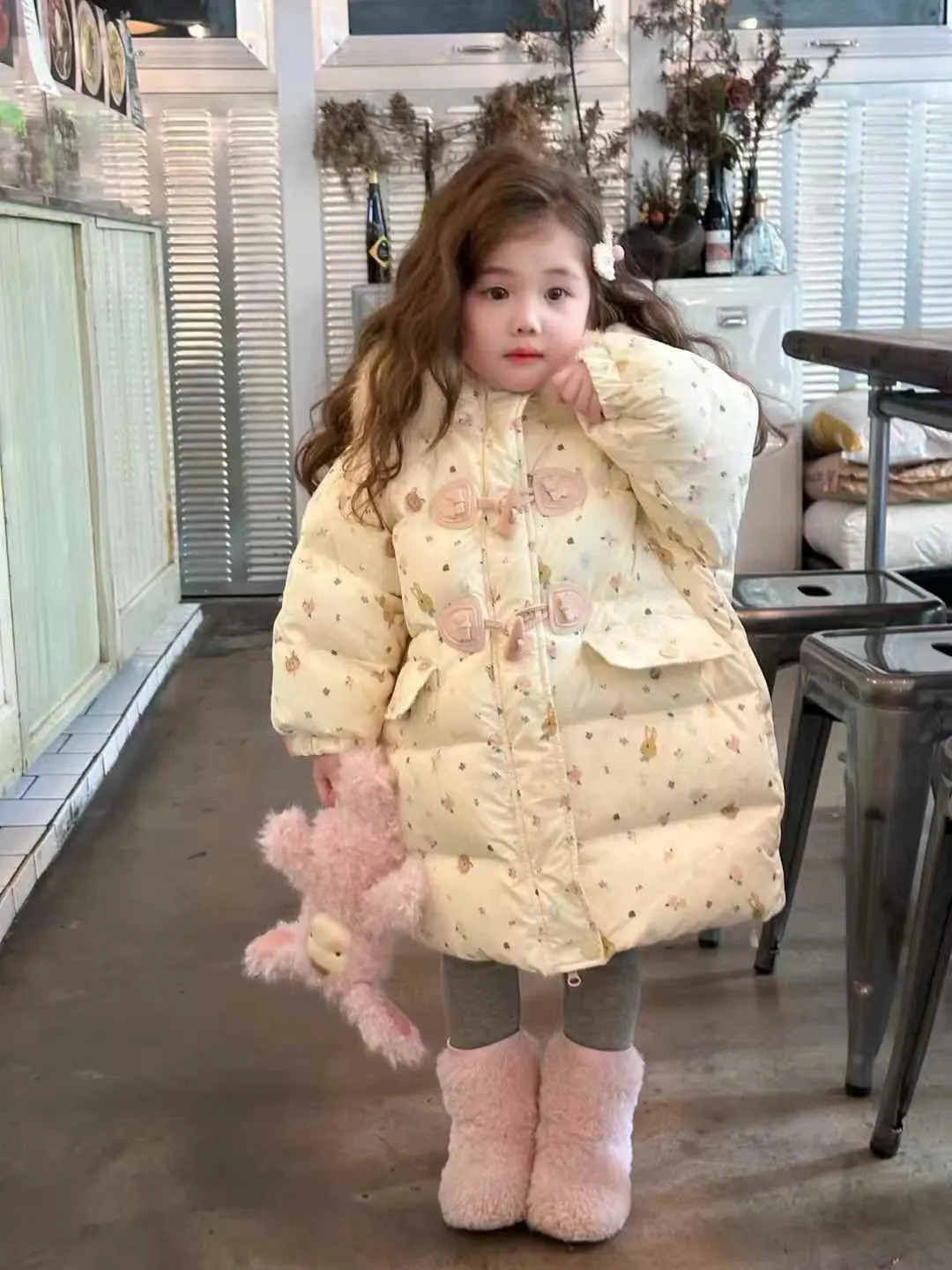 Girl's Sweet Down Jacket Children Infants Kids 90 White Duck Down Hooded Coat