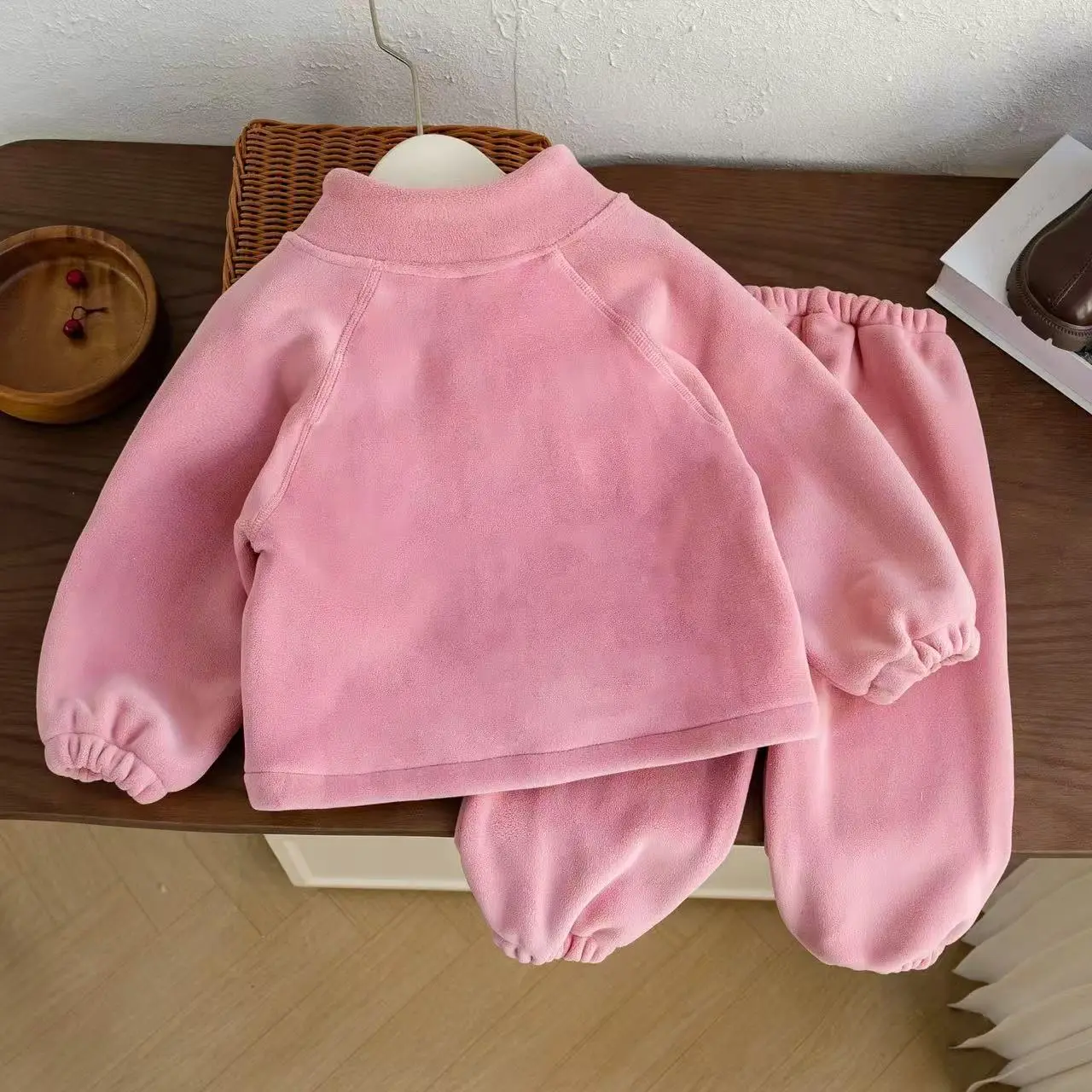 Girl's 2pcs Sets Autumn Winter Children Baby Kids Infants Fleece Top +Pants Warm Suit