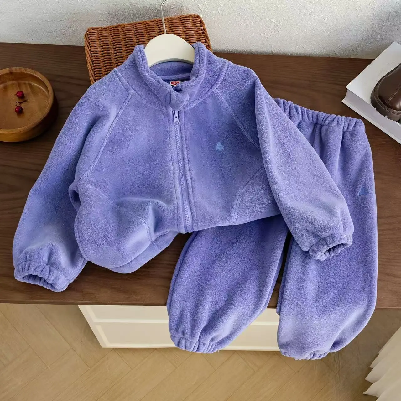 Girl's 2pcs Sets Autumn Winter Children Baby Kids Infants Fleece Top +Pants Warm Suit