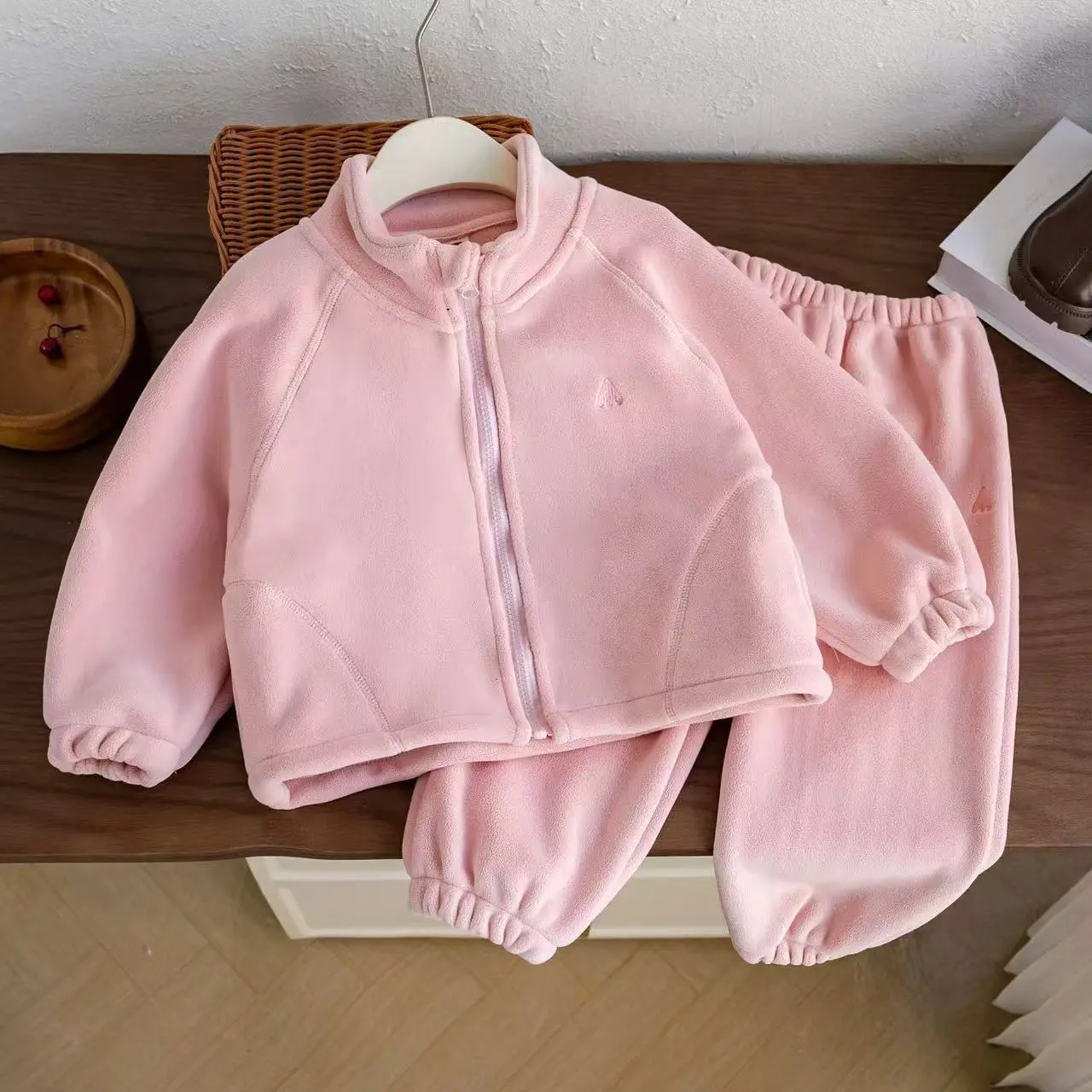Girl's 2pcs Sets Autumn Winter Children Baby Kids Infants Fleece Top +Pants Warm Suit