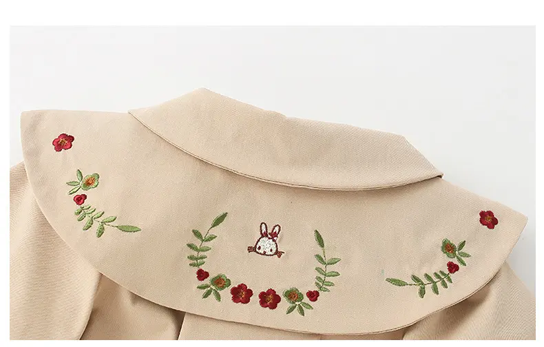 Spring Girl's Long-Sleeved Embroidered Windbreaker Coat for Babies And Kids Contracted Leisure Infant Children's Clothing