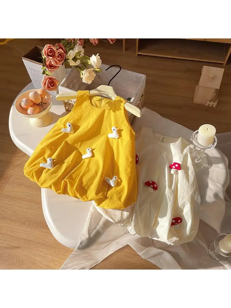 Girl's Vest Dress Children Infants Kids Baby Summer Suspender Cartoon Cute Dress