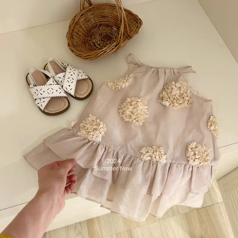 Girls Summer Three-Dimensional Flower Dress Child kids Sweet Clothing