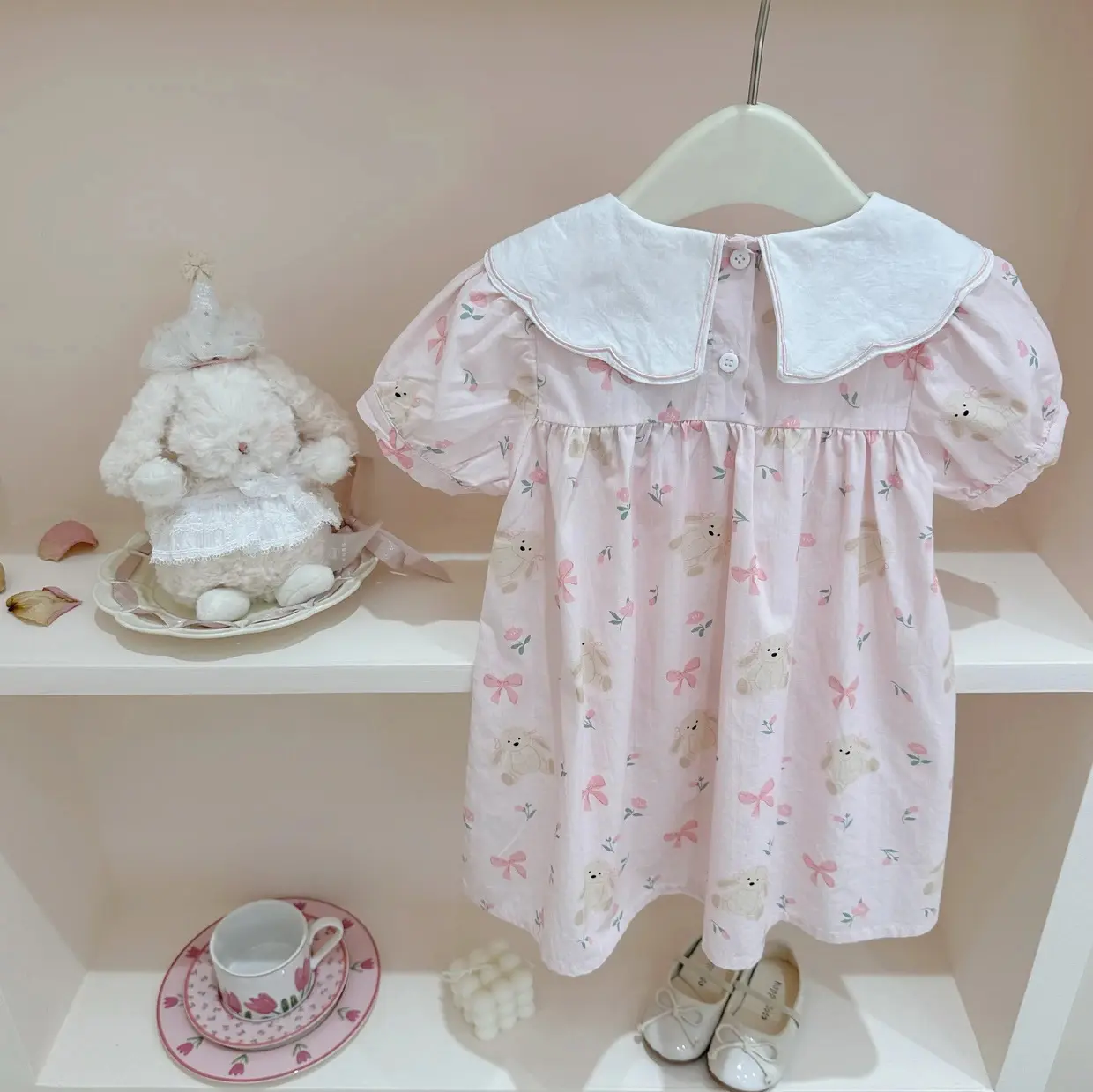 Summer Girls' Bow Dress Western Girl Baby Princess Doll Dress Cute Children's Fashion Outfit for Little Princesses kids