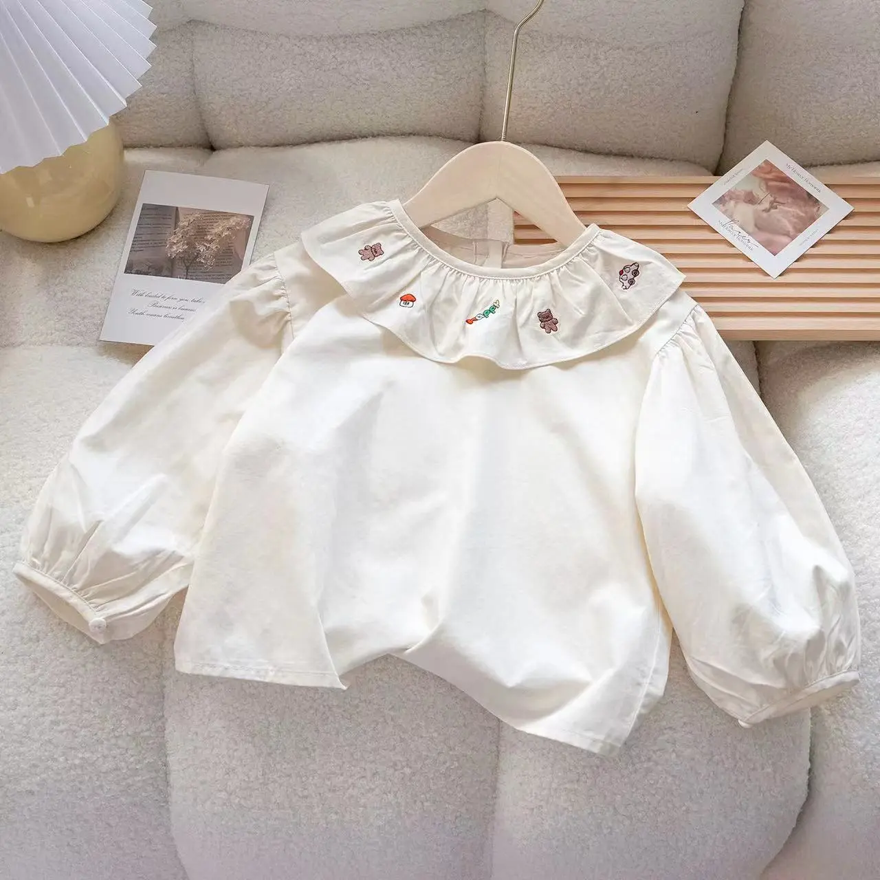 Girls 3pcs Set Sweet Knitted Waistcoat Shirt Cartoon Vest Pleated Skirt Autumn Children Kids Infants Outfit
