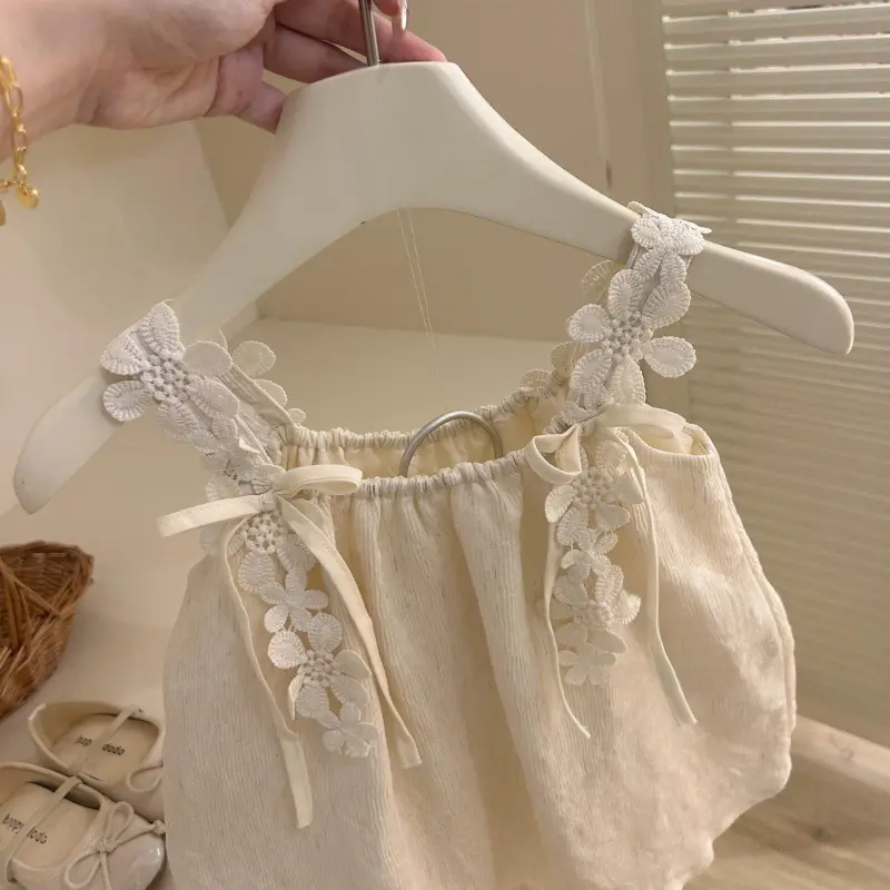 Girls Sleeveless Flower Halter Dress - Summer Sweet Chic Princess Style Children's Fashionable New Arrival