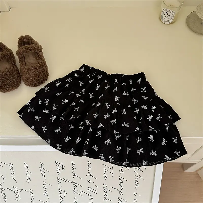 Girl's Sweet Princess Sets Children Spring Autumn Baby Infants Knitting Sweater Cardigan+Bow Skirt 2Pcs Suit