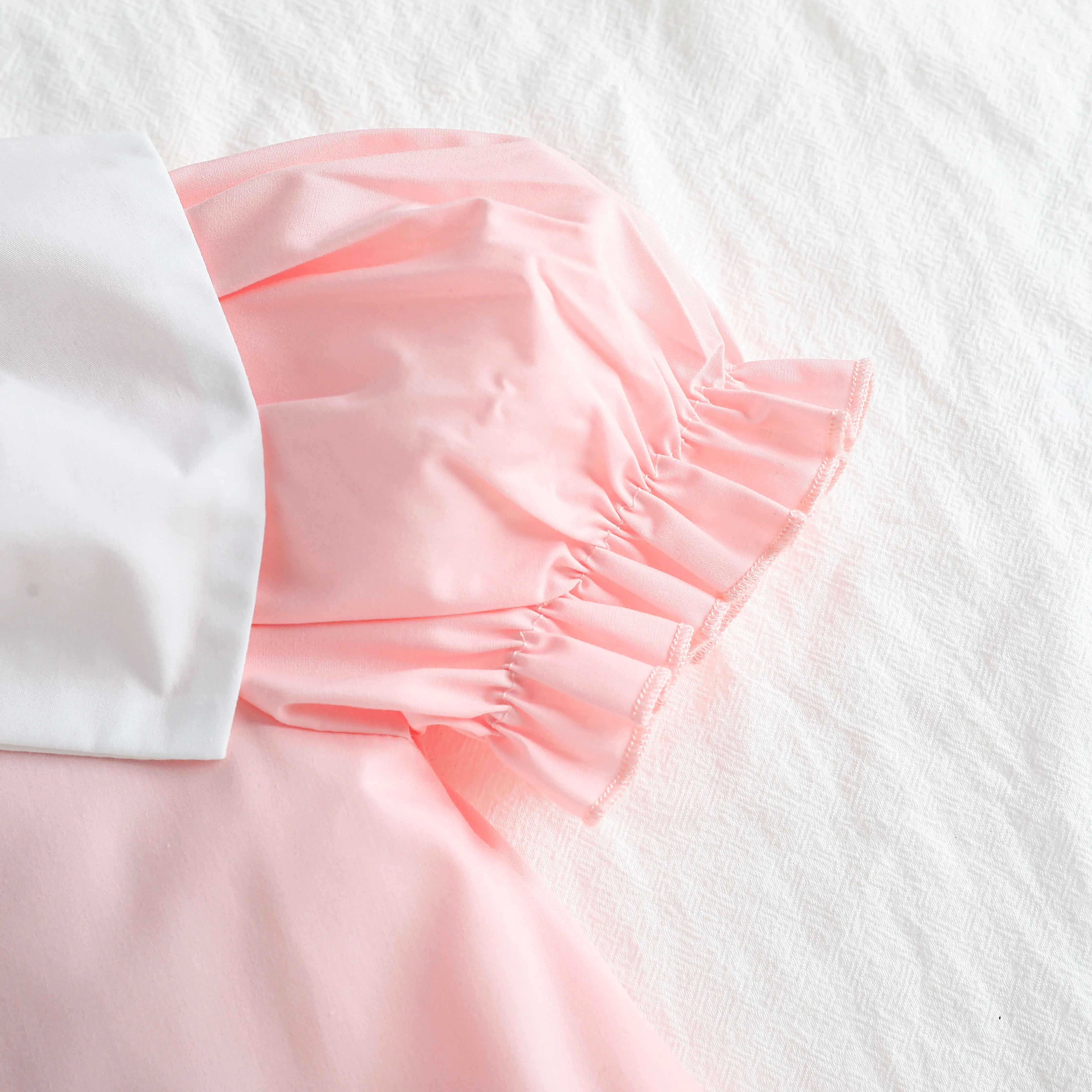 2025 Summer New Arrival: Sweet A-line French Collar Embroidered Doll Dress for Girls