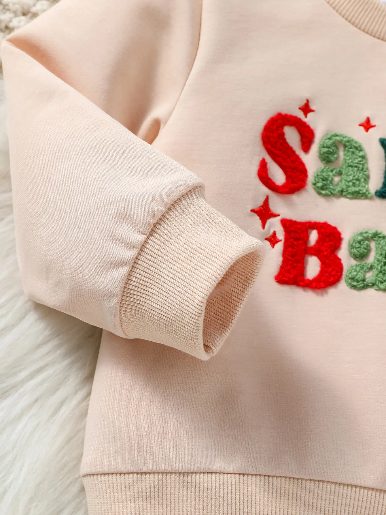 2Pcs Baby Girls Autumn Long Sleeve Print Letter Sweatshirt +Plaid Flared Pants For 6M-3Y Casual Outfits Clothing