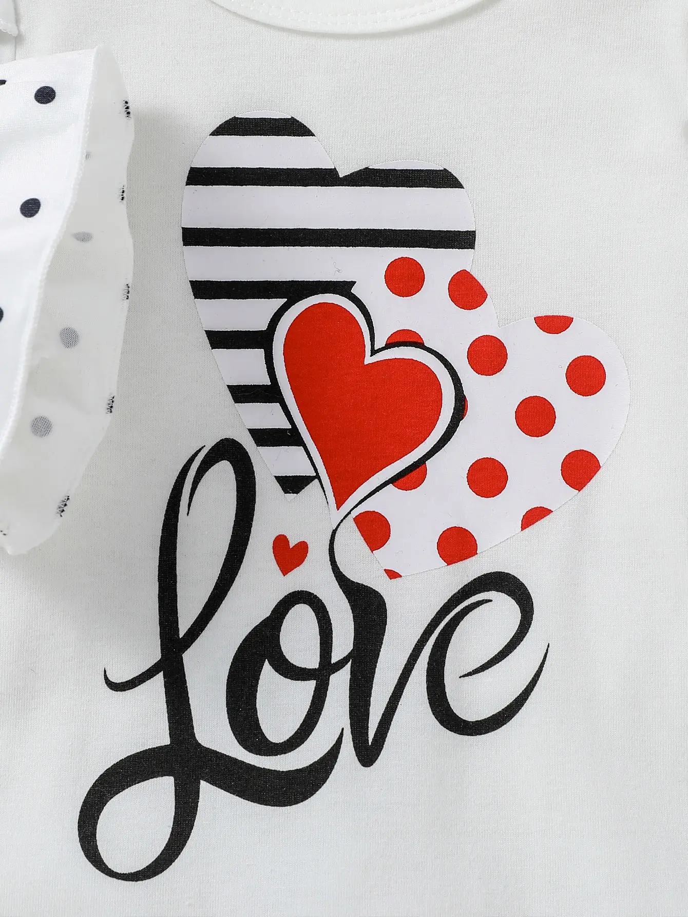 0-1Y Newborn Baby Girls Fall Rompers Valentine's Day Clothes Heart Letter Print Flare Long Sleeve Infant Jumpsuits + Headband