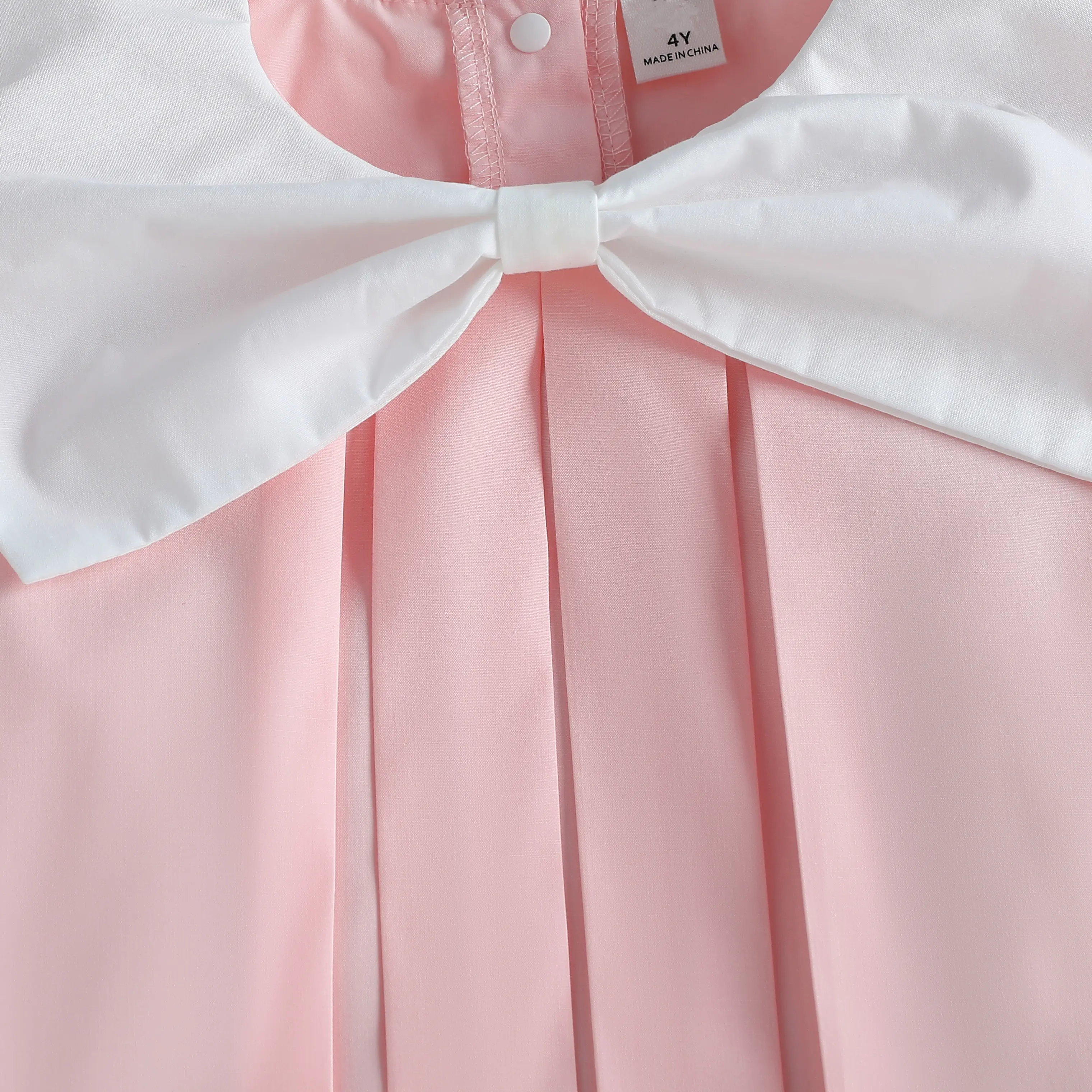 2025 Summer New Arrival: Sweet A-line French Collar Embroidered Doll Dress for Girls
