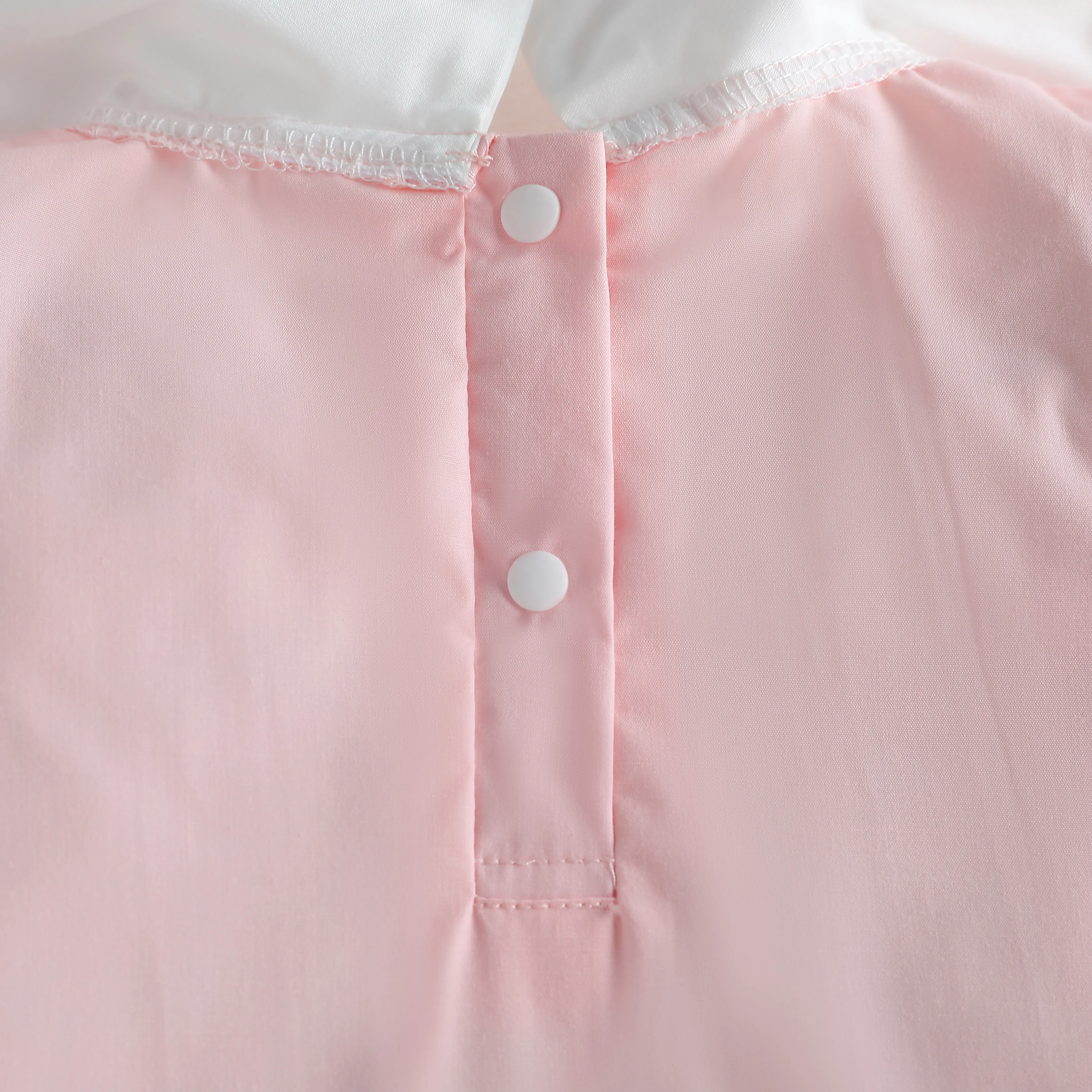2025 Summer New Arrival: Sweet A-line French Collar Embroidered Doll Dress for Girls