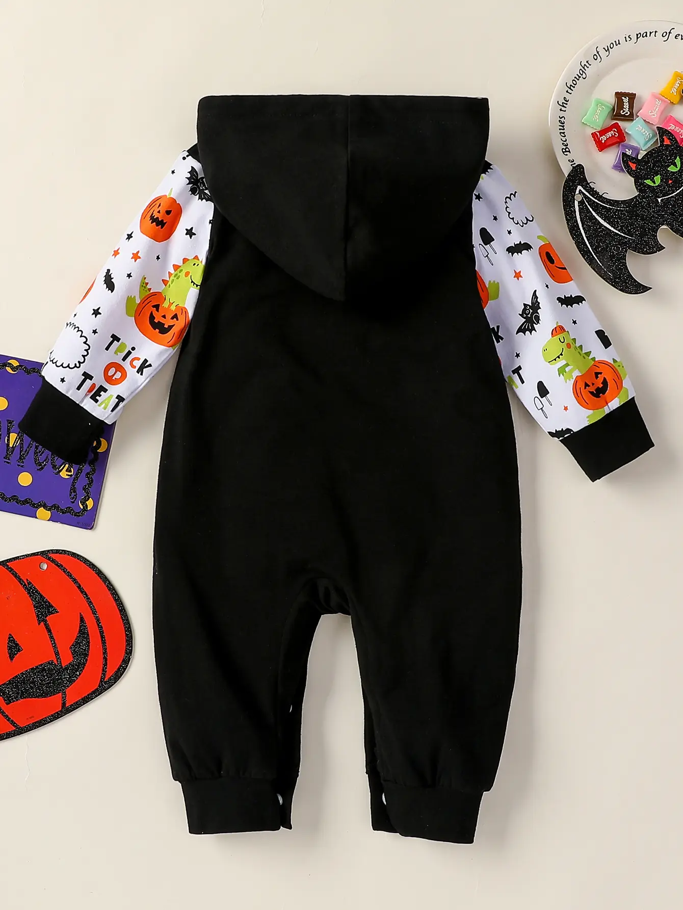 Baby boy Long Sleeve leisure and simplicity cartoon printing hallowmas Cute Cotton Comfort  Hooded jumpsuits