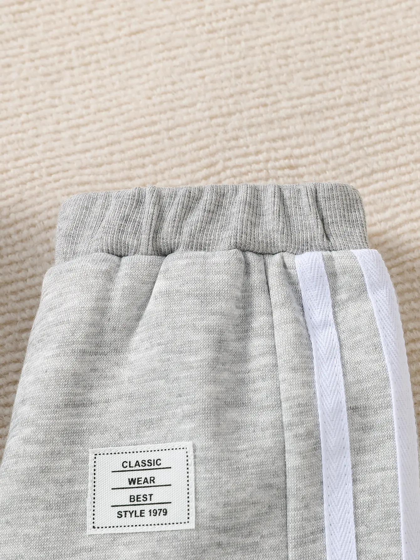 2024 Autumn/Winter Baby Boys Casual Sports Fleece Solid Color Pants With Woven Label Warm Soft  Fashion Trousers