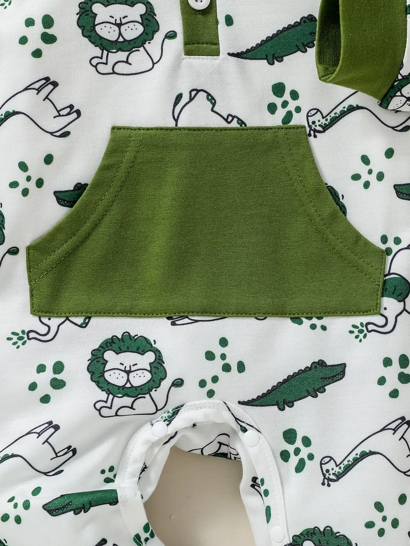 Baby Boys All Seasons Hooded Cartoon Animal Cute Jumpsuit Newborn Fashion Daily Wear