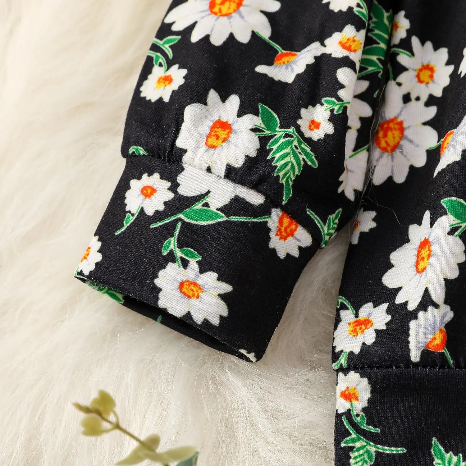 2024 New Fashion Baby girl Fall Daisy Sweatshirt +Pant With All Over Print 2Pcs Pastorale Pantsuit