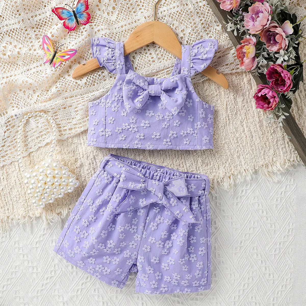2025 New Fashion Printed Strap Top and Printed Pants Casual Three-Piece Set