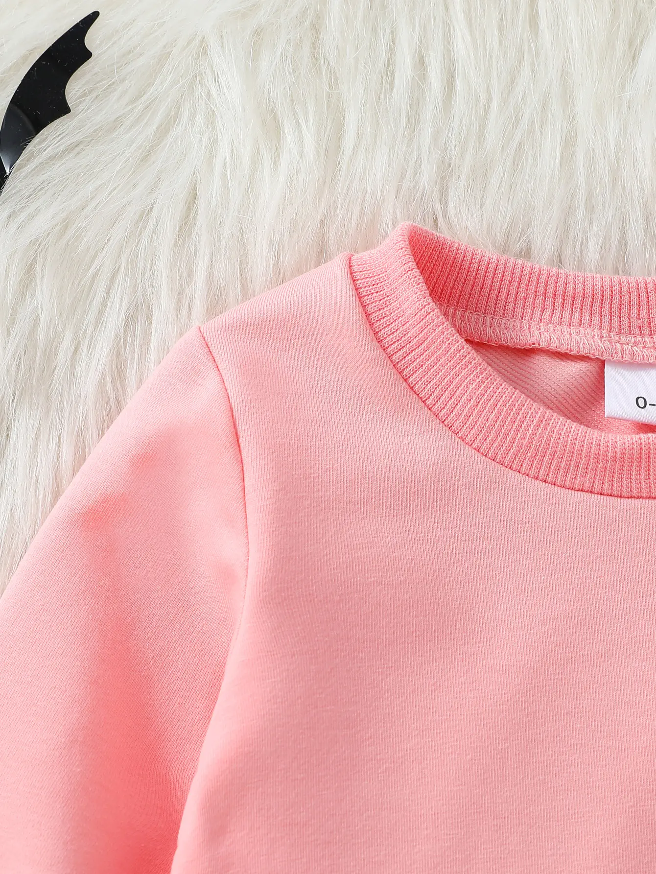 2024 2Pcs Baby Autumn/Winter  Gilrs Pink Long Sleeve Print Ghost Sweatshirt Set For Halloween Day Clothing